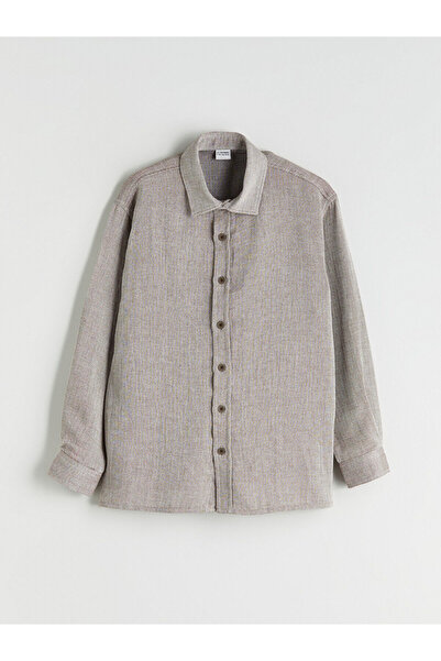 LC Waikiki Two Mt Shop Quality Lcw Kids Brown Long Sleeve Boys' Shirt