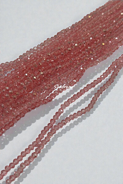 SavBrand Κρυστάλλινες χάντρες 4 χιλιοστών – Ροζ σε σκόνη – 10 Σειρές