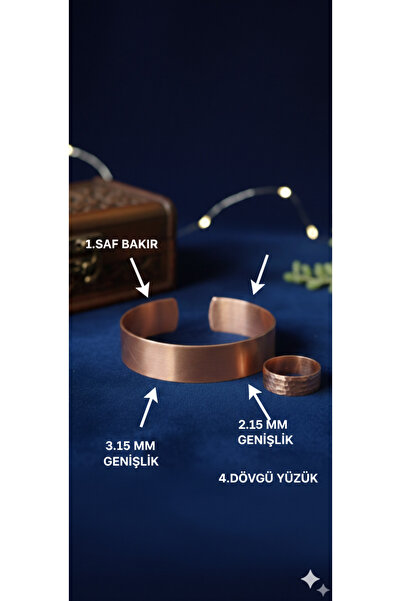 Neefy SAF BAKIR 40 GRAM AĞIRLIĞNUDA 15 MM GENİŞLİĞİNDE BAKIR BİLEKLİK DÖVGÜ Y...