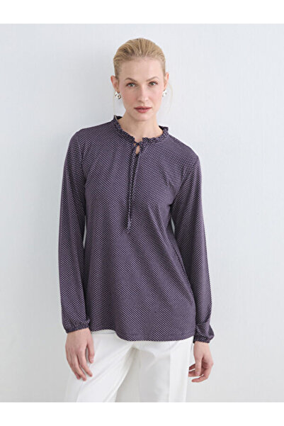 LC Waikiki Rmz Gi̇yi̇m Farkiyla Tie-Down Collar Polka Dot Blouse