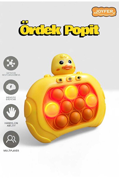 Joyfer Pilli Popit Işıklı Sesli İtme Patlatma Oyunu Eğitici Oyuncak Popit Sev...