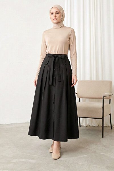 MODAQU Yasmin Lace-Up Parachute Skirt - Black