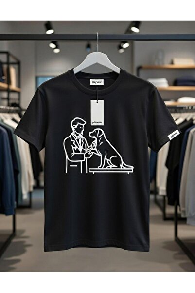 playwear PLAY WEAR Unisex Μπλουζάκι με στάμπα με λαιμόκοψη ποδηλάτου  "DOG SE...