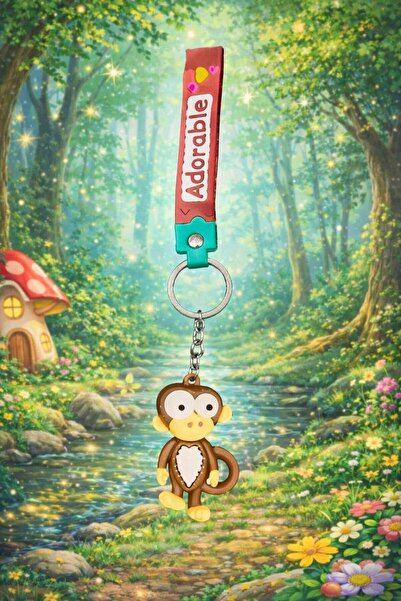 MAViHOME Luxury Silicone Keychain with Monkey Figure – Colorful Cute Figure K...