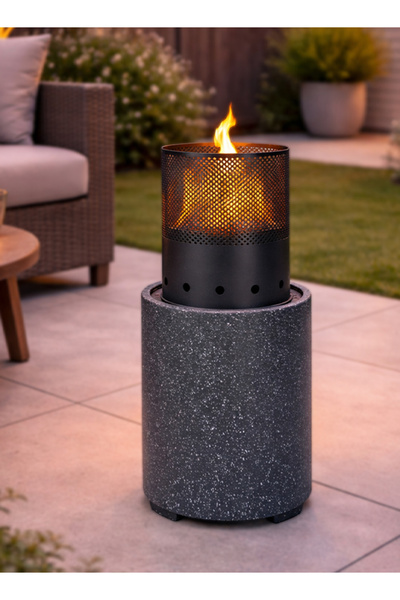 Cady One Outdoor fire pit metal and artificial stone, high-temperature resist...