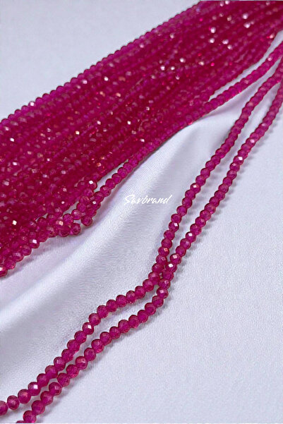 SavBrand Mărgele de cristal de 4 mm – Culoare roz fuchsia – 10 șiraguri