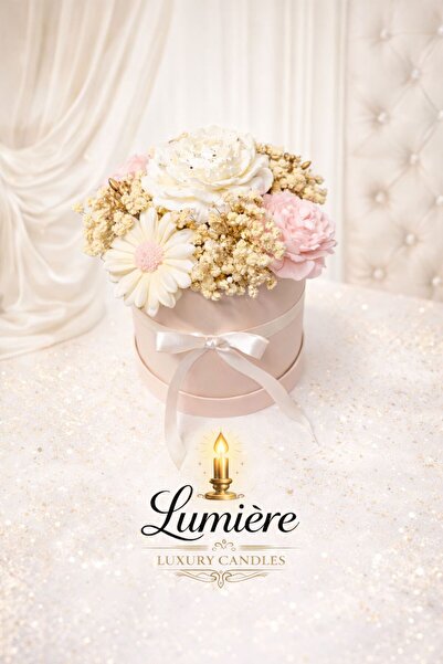OEM Floral arrangement, Bouquet of 100% natural scented soy wax flowers and d...