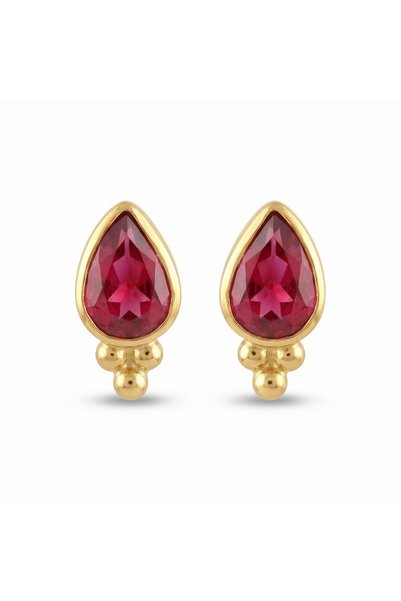 makeitbylove Sultan El Yapımı Kırmızı Topaz Küpe, Canlılık Sembolü, 925 Gümüş...