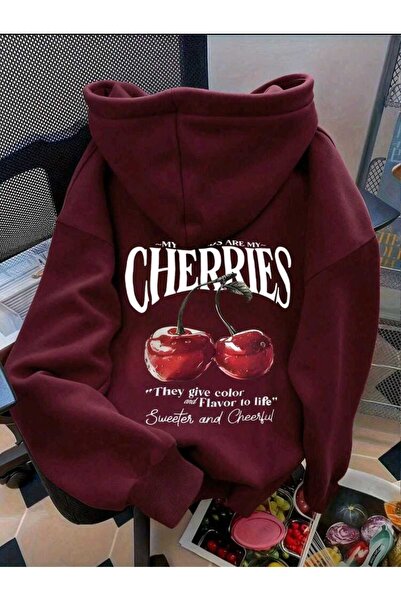 DİVİN Hanorac de damă cu imprimeu din țesătură de calitate supradimensionat c...