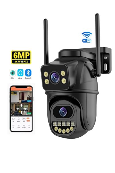 Abbruch Akıllı Kamera Wifi Bağlantılı Çift Lensli Gece Görüşlü Çift Yönlü Ses...