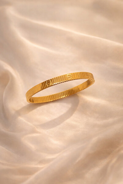 Adanova Concept Özel Seri Altın Rengi Paslanmaz Çelik Kelepçe Bileklik