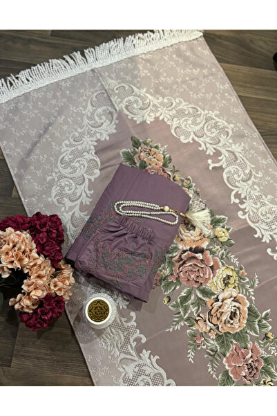 Gerenic Luxurious embroidered women's prayer set including prayer mat and pra...