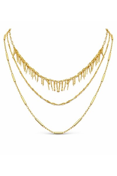 CHARMLUCKY ÖZEL SERİ 3LÜ SAÇAKLI ZİNCİR KOLYE