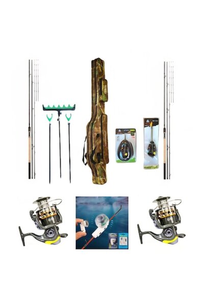 eastshark 2 Lansete Expert Feeder 3,90m, 2 Mulinete Glamour 6000,Senzori,Supo...