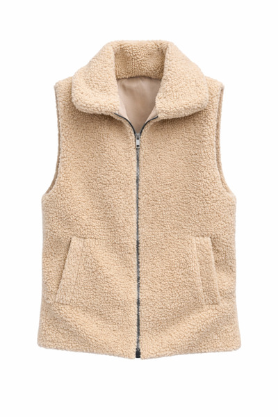 buqre Welsoft Peluş Kadın Yelek Astarlı Çift Cepli Rahat Kalıp