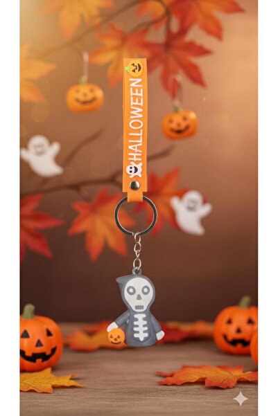 MAViHOME Halloween Luxury Silicone Keychain with Pumpkin Skeleton Figure – Ha...