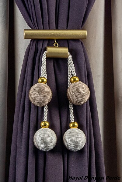 Hayal Dünyası Orta Bağlama Özel Yapım İp Sargı 4 Toplu Perde Bağı Braçol Perd...