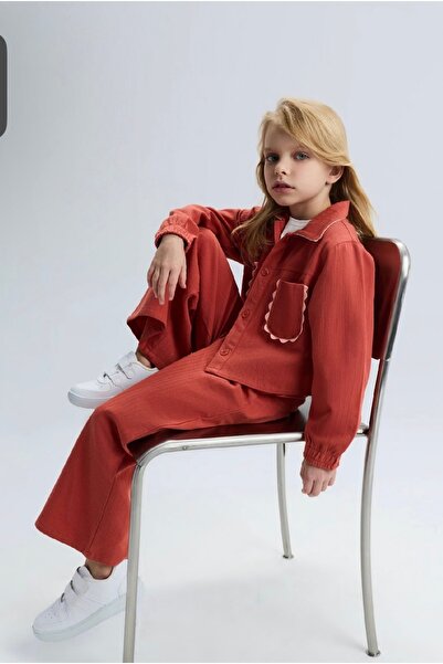 nk kids LİMİ kız çocuk yumuşak dokulu keten gömlek ceket bol pantolon likralı...