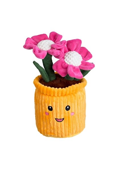 OEM Flower Pot Plush with Pink Daisies