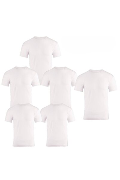 First Life فنيلة رجالي نصف كم دائري الأصيل (6 حبات)