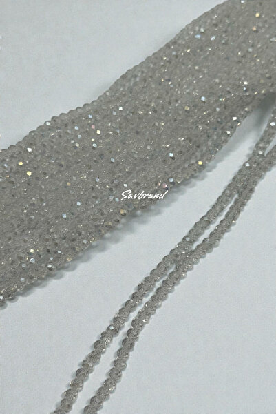 SavBrand Κρυστάλλινες χάντρες 4 χιλιοστών – Διαφανές Λευκό – 10 Σειρές