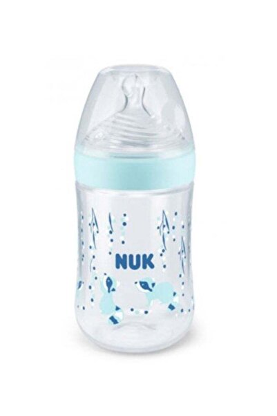 Nuk رضّاعة ناتشر سينس (260 مل) بمؤشر حرارة، مثالية للأطفال من 0-6 أشهر.