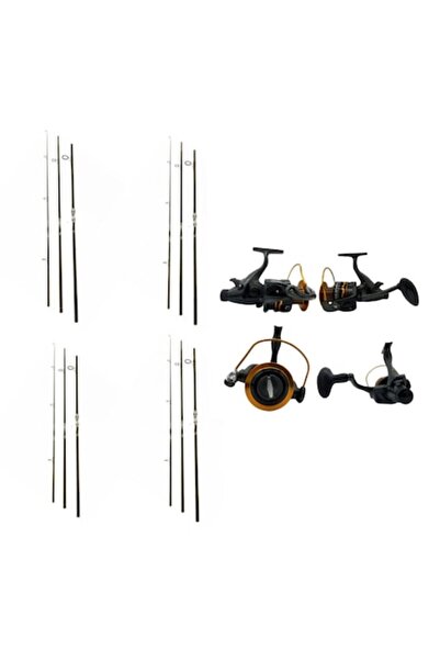 Cool Angel Set of 4 rods 3.90 m, 3 segments + 4 reels Fascinate 8000 with Bai...