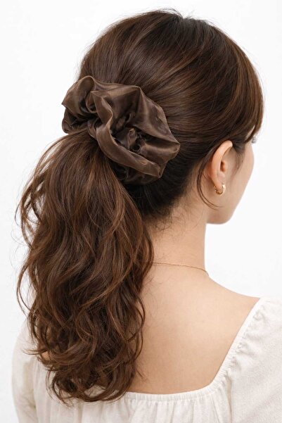 Pretty Topuz ve At Kuyruğu İçin Çiçek Detaylı Büyük Scrunchie