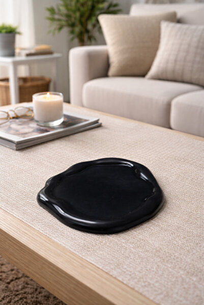 AKANART Decorative Cloud Plate Black