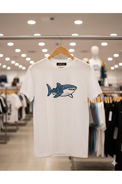 playwear PLAY WEAR Tricou unisex cu imprimeu DOG FISH, cu guler rotund