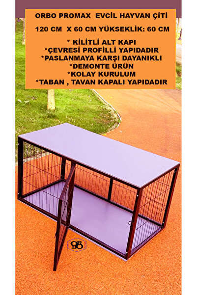 ORBO PROFESYONEL METAL EVCİL HAYVAN ÇİTİ 120X60X60 ALTIÜSTÜ TABANLI TEKKAPILI