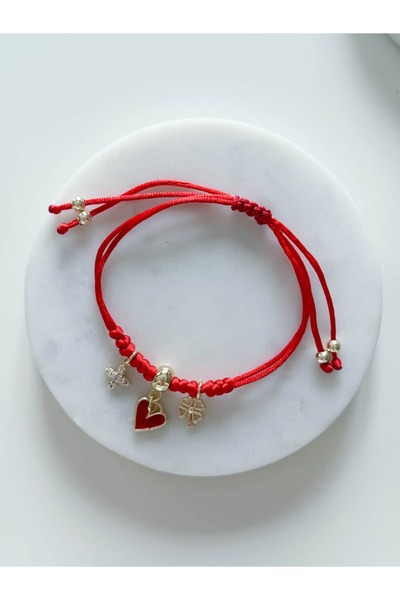 CHARMLUCKY KIRMIZI KALP CHARM BİLEKLİK