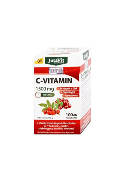 JutaVit Vitamina C 1500 mg + Extract de măceșe + Acerola + Vitamina D3 100 co...