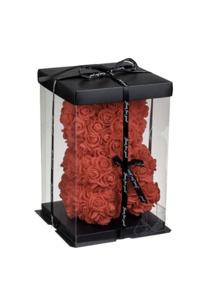 OEM Urs Decorativ din Trandafiri Mici Rosii 23cm