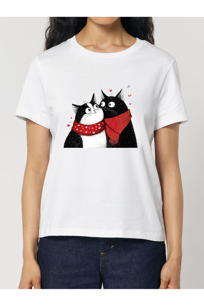 Cu Pisici Premium cotton T-shirt-Love U Furrever, Women