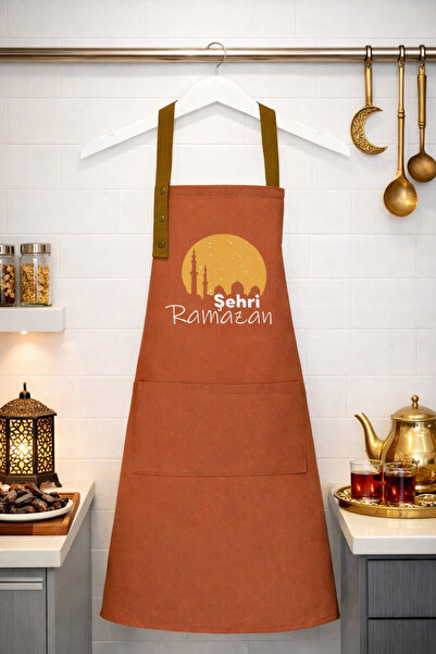 Hulganz Ramadan Themed Kitchen Apron Stain-Resistant Water-Repellent Fabric S...