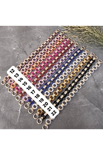 Ritzz مقبض حقيبة أكريليك على شكل سلسلة خماسية 45 سم (قطعة) - وردي مصقول 13