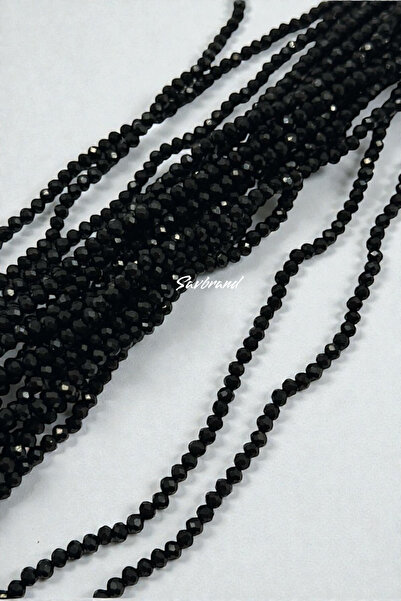SavBrand Κρυστάλλινες χάντρες 4 χιλιοστών – Μαύρο Χρώμα – 10 Σειρές