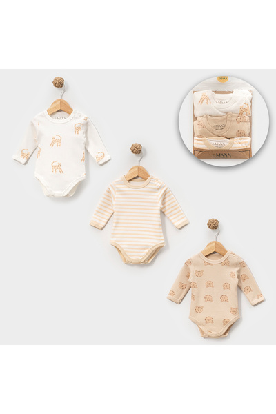 Nipperland %100 Pamuklu OEKO-TEX Sertifikalı Unisex Bebek 3’lü Body Zıbın SET...