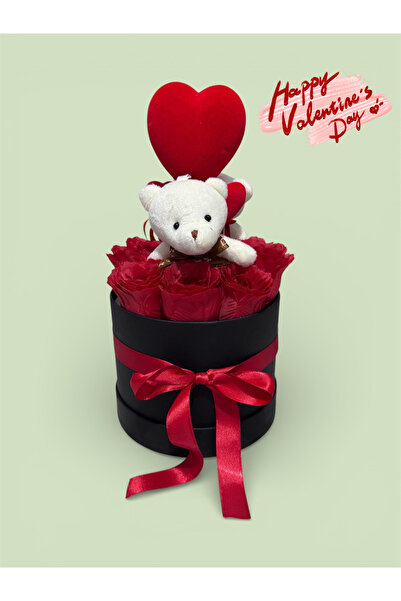 NİLAS Sevgi Dolu Ayıcık & Gül Kutusu- (Doğum günü, Özel güne hediye)