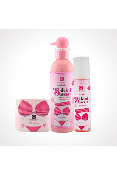 ROSE BERRYY Secret Pink Bikini Set (Deodorant, Lotion, and Moisturizing Butte...