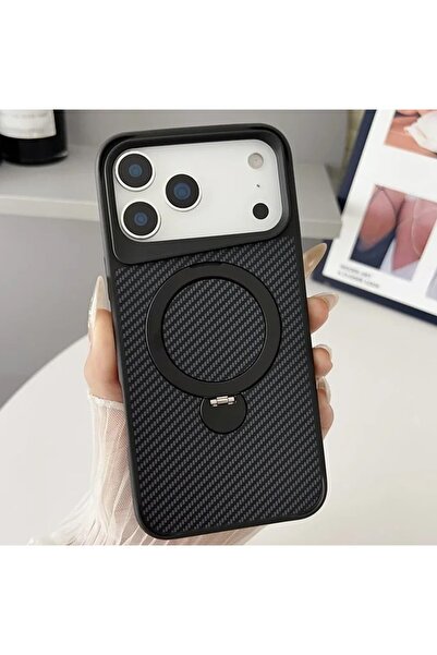 Hepta Collection iPhone 17 Pro Max ile uyumlu Kılıf Karbon Fiber Görünümlü Ma...