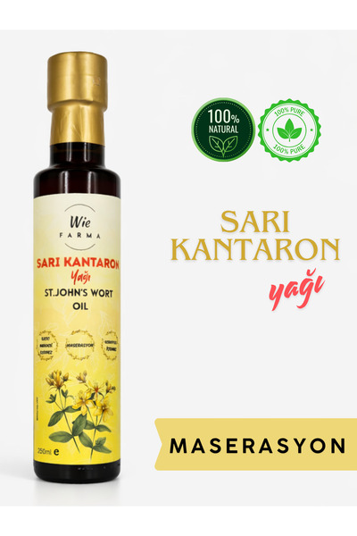 Wie Farma Sarı Kantaron Yağı 250 ml Cam Şişe Maserasyon Doğal Bakım Yağı