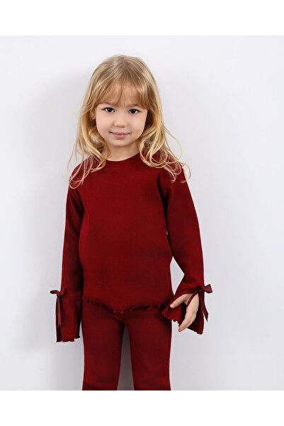 ButumiKids طقم قميص وتنورة من القماش بتفاصيل فيونكة للفتيات