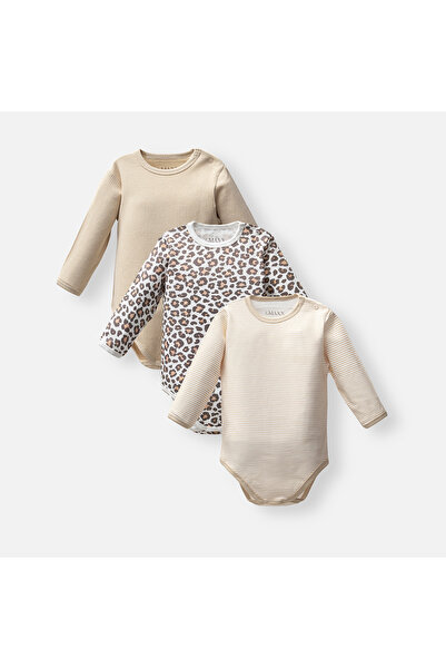 Nipperland %100 Pamuklu OEKO-TEX Sertifikalı Unisex Bebek 3’lü Body Zıbın 3–2...