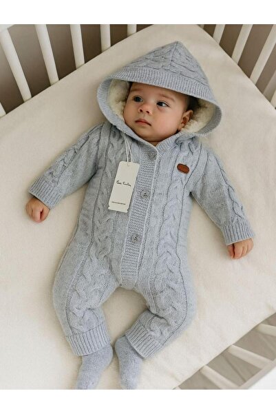 For My Baby Çift kat içi welsoftlu Triko Bebek Tulum