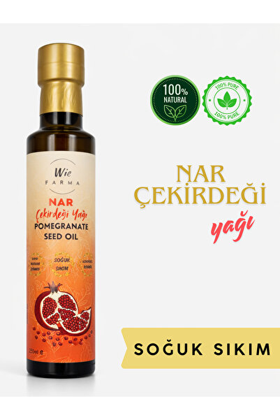 Wie Farma Nar Çekirdeği Yağı 250 ml Soğuk Sıkım Cam Şişe Doğal Bakım Yağı