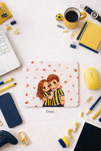 Duxy Kişiye Özel Taraftar Temalı Sevgili Mouse Pad – Çift Figürlü, Romantik K...