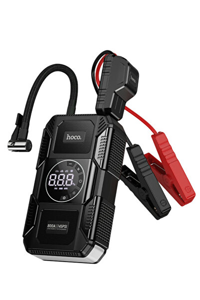 hoco. QS6 Akıllı Hava Pompası ve Acil Marş Destekli 8.000 mAh Powerbank - Siyah