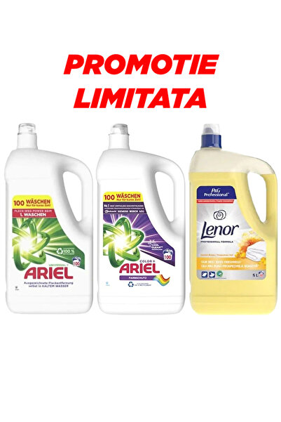 Ariel Universal Clean Detergent Package 5L + Color+ 5L + Lenor Balsam Summer ...